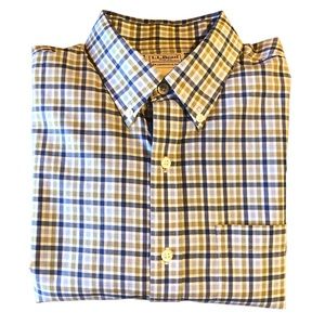 Men’s L. L. Bean Wrinkle-Free Kennebunk Button Down Shirt Traditional Fit, Plaid